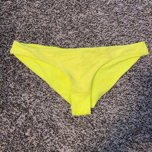 Frankie’s Bathing suit: neon yellow// size medium// moderate coverage - Picture 2 of 3